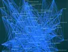 The network as a dense web of blue lines on a dark green background, connecting 66 words such as Rhizôme, Infinity and Open Source