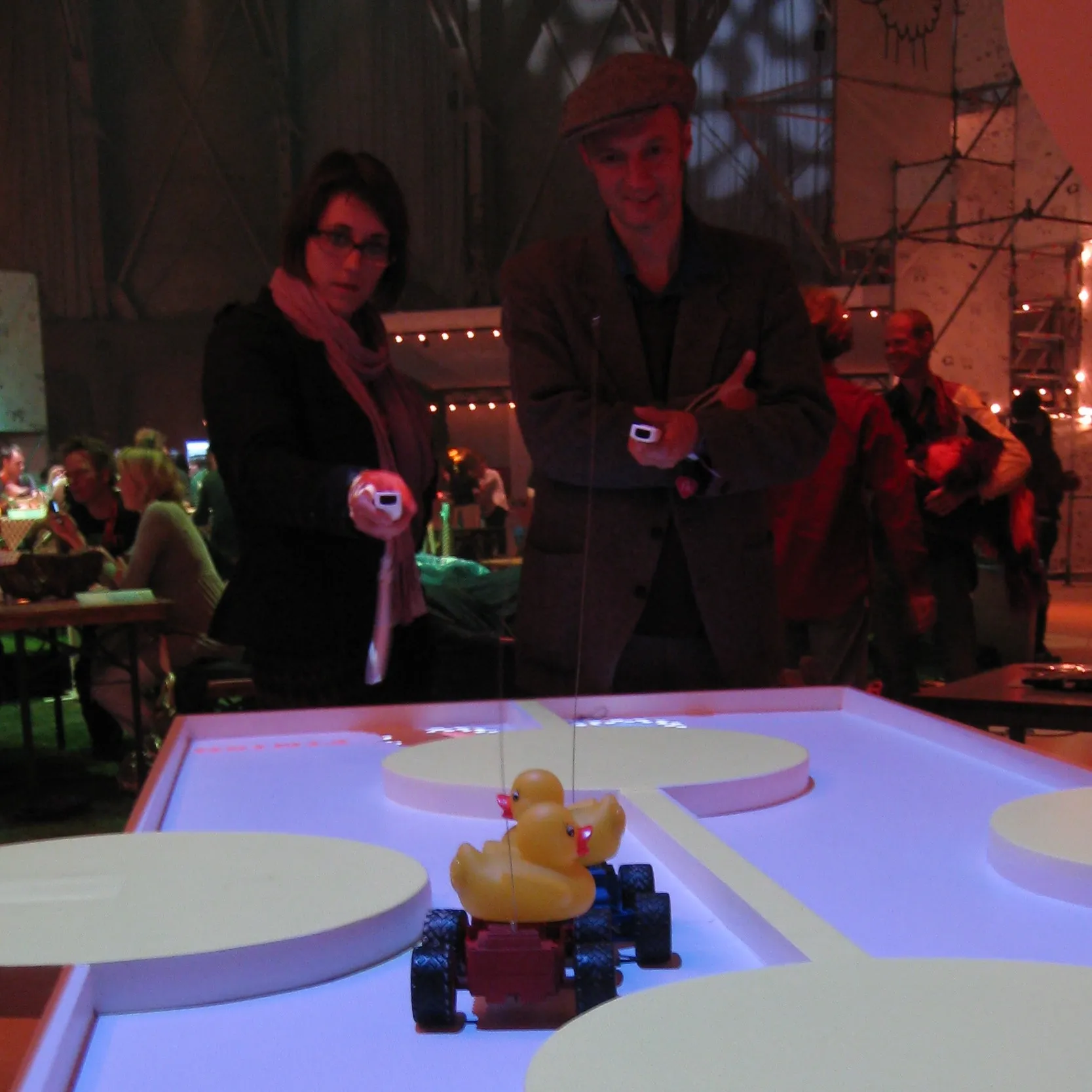 Martine and Klaas trying to not get in their way playing Duckrace