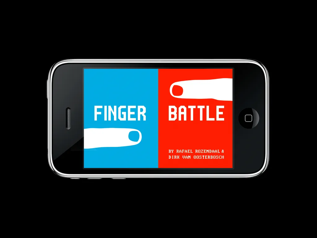 The title screen: Finger Battle by Rafaël Rozendaal & Dirk van Oosterbosch