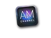 The AMChannel 2 app icon, tilted on a dark background
