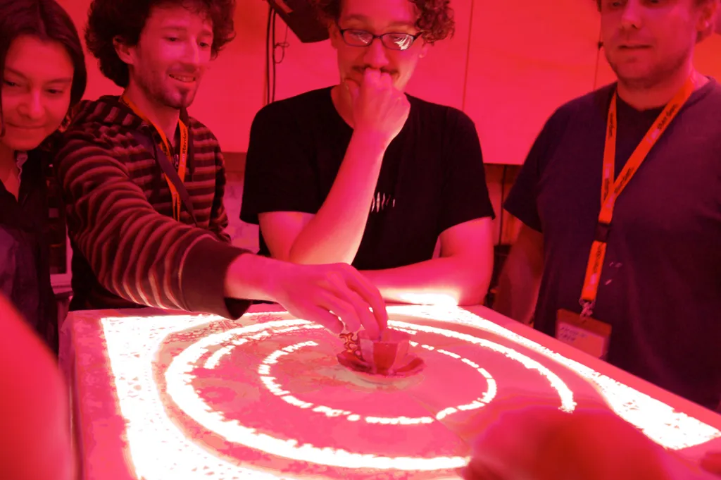 Testing iTea at PICNIC — a tag dropped into the teacup