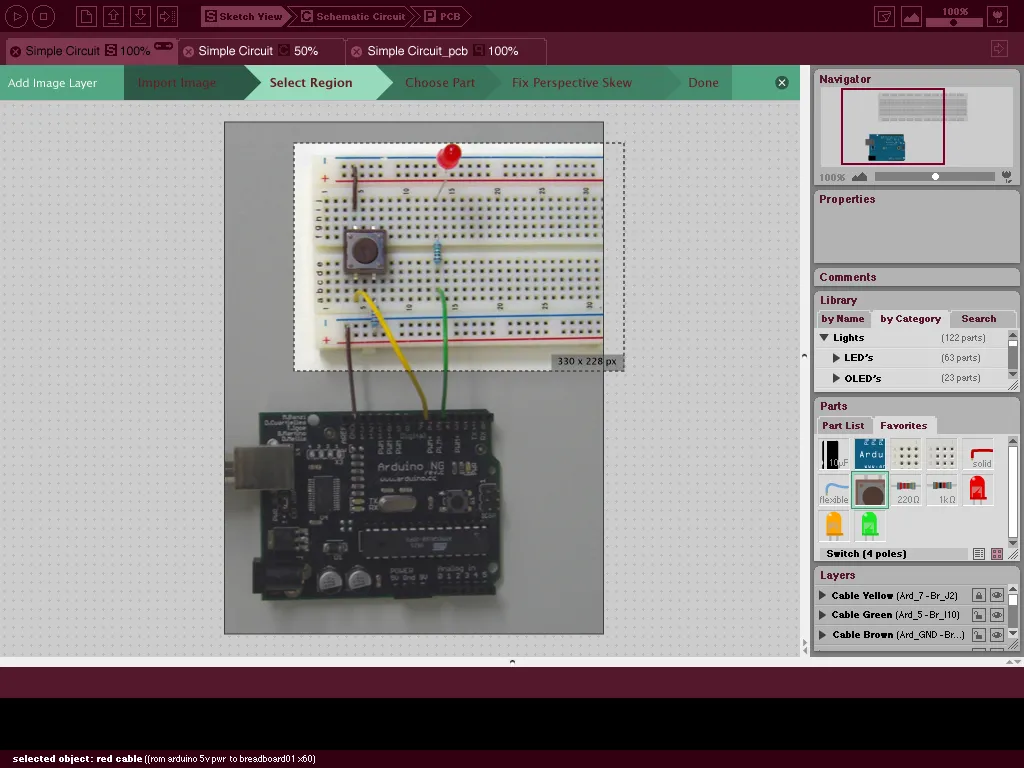 Importing a breadboard photo — step 2