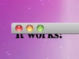 Close-up of the title bar covering the top of the page content, with the text "It works!" half hidden beneath it
